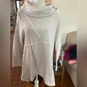 Soft Surroundings Elegant Cream Cowl Neck Sweater